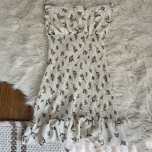 White floral smock dress